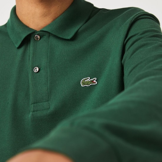 LACOSTE Ανδρική Βαμβακερή Original Μακρυμάνικη Polo Μπλούζα Piqué L.13.12 00 132 Πράσινη