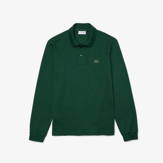 LACOSTE Ανδρική Βαμβακερή Original Μακρυμάνικη Polo Μπλούζα Piqué L.13.12 00 132 Πράσινη