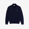 LACOSTE Men's Regular Fit Cotton Stand-Up Collar Cardigan AH1957 00 166 Navy Blue