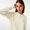 LACOSTE Women's Regular Fit Wool Knit Sweater AF9551 00 70V Flour