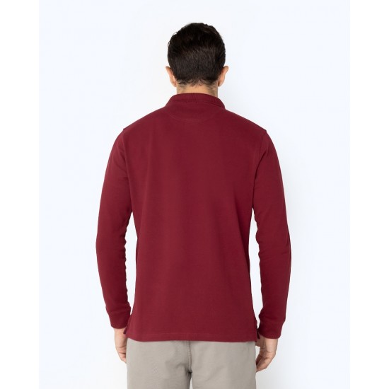 THE BOSTONIANS Men's Regular Fit Cotton Pique Polo PL0001 B154BU Burgundy