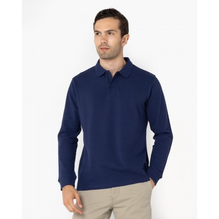 THE BOSTONIANS Men's Regular Fit Cotton Pique Polo PL0001 B525IN Indigo Blue