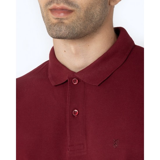 THE BOSTONIANS Men's Regular Fit Cotton Pique Polo PL0001 B154BU Burgundy