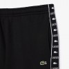 LACOSTE Men's Tapered Fit Cotton Fleece Branded Stripes Sweatpants XH7412 00 031 Black