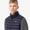 LACOSTE Men's Water Repellent Puffed Sleeveless Jacket BH2886 00 HDE Navy Blue