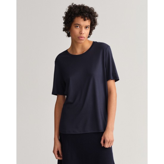 GANT Women's Relaxed Fit Draped T-Shirt 4200241 433 Evening Blue