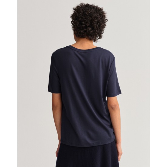 GANT Women's Relaxed Fit Draped T-Shirt 4200241 433 Evening Blue