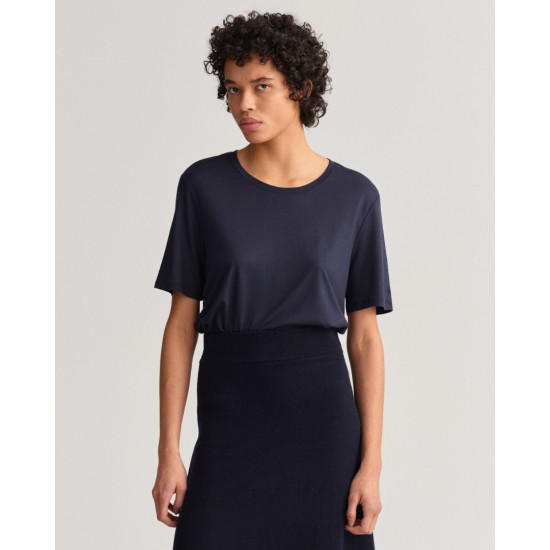 GANT Women's Relaxed Fit Draped T-Shirt 4200241 433 Evening Blue