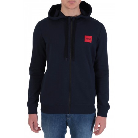 HUGO Ανδρική Βαμβακερή Ζακέτα με Κουκούλα Daple212 Κανονική Γραμμή 50447972 405 Μπλε Σκούρο