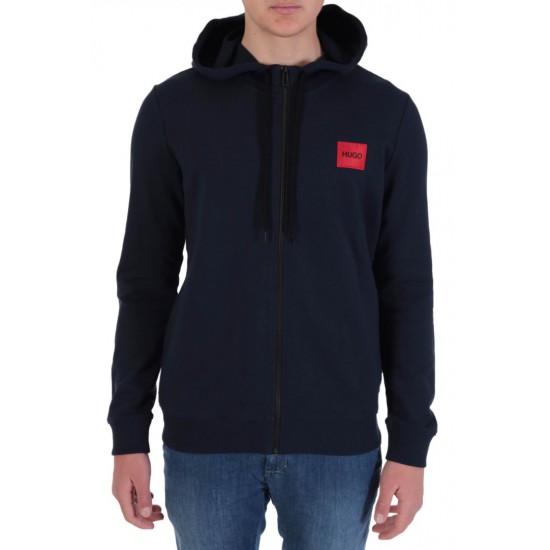 HUGO BOSS Ανδρική Βαμβακερή Ζακέτα με Κουκούλα Daple212 Κανονική Γραμμή 50447972 405 Μπλε Σκούρο