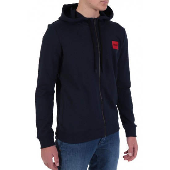 HUGO BOSS Ανδρική Βαμβακερή Ζακέτα με Κουκούλα Daple212 Κανονική Γραμμή 50447972 405 Μπλε Σκούρο