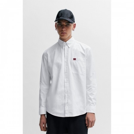 HUGO BOSS Men's Oxford Cotton Button-Down Slim-Fit Shirt Evito 50479302 199 Open White
