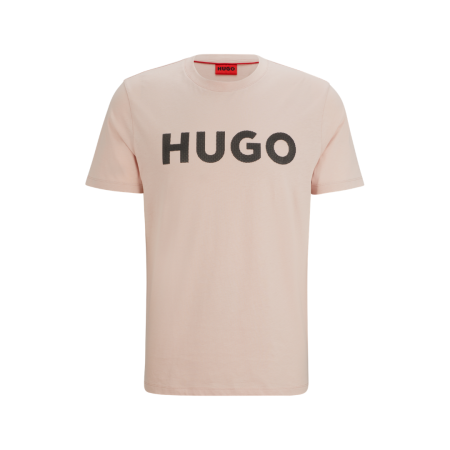 HUGO BOSS Ανδρικό Βαμβακερό T-Shirt Κανονική Γραμμή Dulivio_U242 50513309 681 Ανοιχτό Ροζ