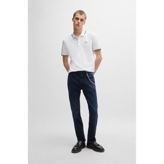 HUGO BOSS Ανδρικό Ελαστικό Βαμβακερό Παντελόνι Jean Hugo 708 Στενή Γραμμή 50517542 410 Μπλε Σκούρο