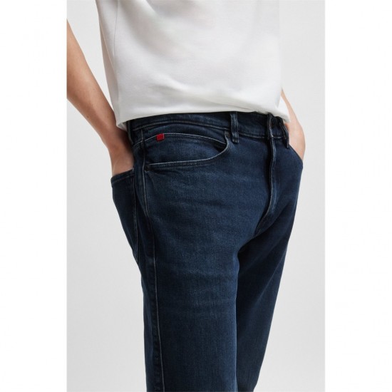 HUGO BOSS Ανδρικό Ελαστικό Βαμβακερό Παντελόνι Jean Hugo 708 Στενή Γραμμή 50517542 410 Μπλε Σκούρο