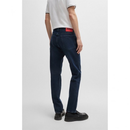 HUGO BOSS Ανδρικό Ελαστικό Βαμβακερό Παντελόνι Jean Hugo 708 Στενή Γραμμή 50517542 410 Μπλε Σκούρο