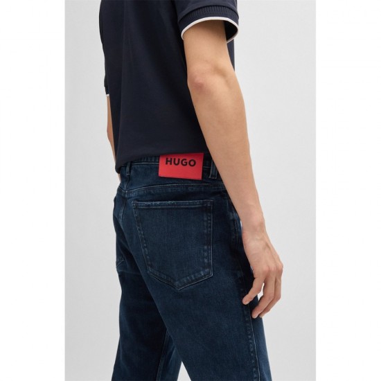 HUGO BOSS Ανδρικό Ελαστικό Βαμβακερό Παντελόνι Jean Hugo 708 Στενή Γραμμή 50522152 407 Μπλε