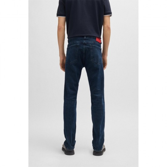 HUGO BOSS Ανδρικό Ελαστικό Βαμβακερό Παντελόνι Jean Hugo 708 Στενή Γραμμή 50522152 407 Μπλε