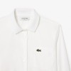 LACOSTE Women's Slim Fit Ribbed Collar Poplin Shirt CF3462 00 001 White