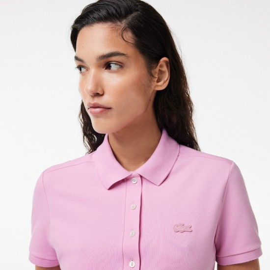 LACOSTE Women's Stretch Cotton Piqué Polo Dress  EF5473 00 IXV Pink