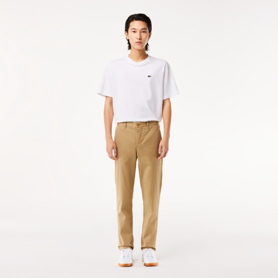 LACOSTE Ανδρικό Ελαστικό Βαμβακερό Παντελόνι Chinos Slim Fit HH2661 00 CB8 Μπεζ