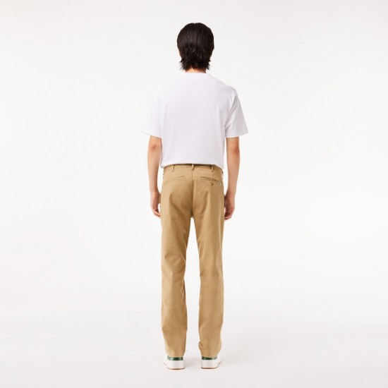 LACOSTE Ανδρικό Ελαστικό Βαμβακερό Παντελόνι Chinos Slim Fit HH2661 00 CB8 Μπεζ