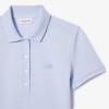 Lacoste Γυναικεία Βαμβακερή Polo Pique Μπλούζα Στενή Γραμμή PF5462 00 J2G Γαλάζιο Ανοιχτό