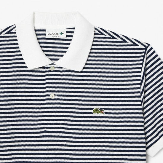 LACOSTE Ανδρικό Βαμβακερό Ριγέ Polo Original L.12.12 Κανονική Γραμμή PH9753 00 522 Μπλε Σκούρο