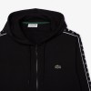 LACOSTE Men's Fleece Hoodie Cardigan Logo Band Sweatshirt SH7457 00 031 Black