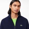 LACOSTE Men's Cotton Regular Fit Brushed Fleece Zip-Up Sweatshirt SH9622 00 166 Dark Blue