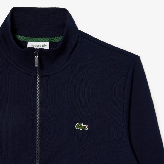 LACOSTE Men's Cotton Regular Fit Brushed Fleece Zip-Up Sweatshirt SH9622 00 166 Dark Blue