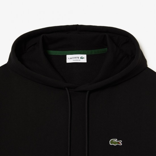 LACOSTE Men's Fleece Hoodie Sweatshirt SH9623 00 031 Black