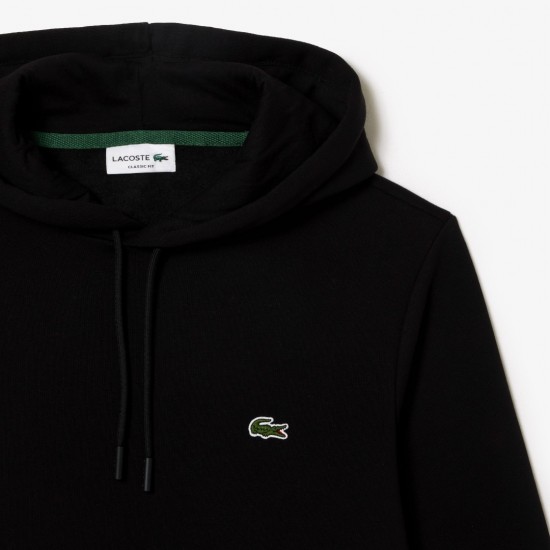 LACOSTE Men's Fleece Hoodie Sweatshirt SH9623 00 031 Black