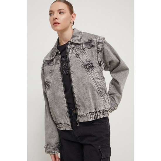 DESIGUAL Jean Μπουφάν/Γιλέκο Denim Detachable Sleeve Jacket 24SWED38-2000 (Γκρι)