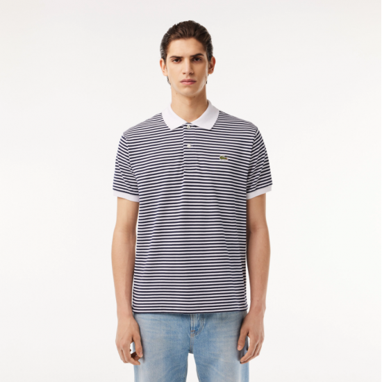 LACOSTE Ανδρικό Βαμβακερό Ριγέ Polo Original L.12.12 Κανονική Γραμμή PH9753 00 522 Μπλε Σκούρο