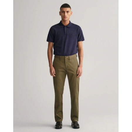 GANT Men's Cotton Slim Fit Twill Chinos 1505221 301 Juniper Green