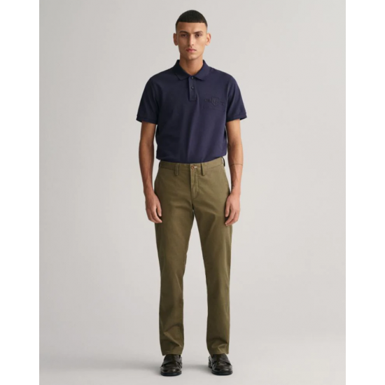 Gant Men's Cotton Slim Fit Twill Chinos 1505221 301 Juniper Green