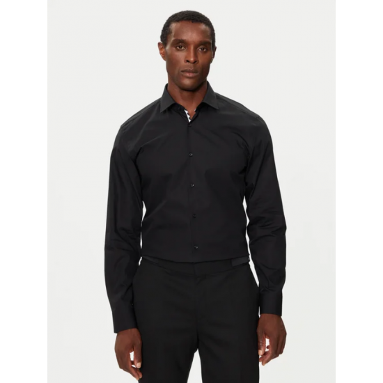 HUGO BOSS Men's Slim Fit Cotton Poplin Shirt Koey 50519729 001 Black