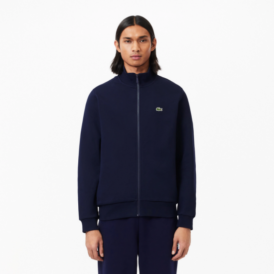 LACOSTE Men's Cotton Regular Fit Brushed Fleece Zip-Up Sweatshirt SH9622 00 166 Dark Blue