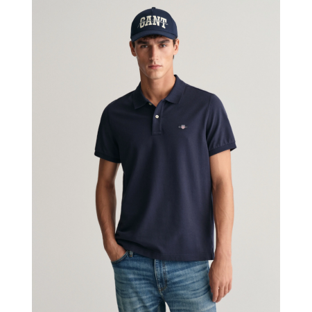 Gant Men's Cotton Regular Fit Shield Piqué Polo Shirt 2210 433 Evening Blue