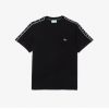 LACOSTE Men's Regular Fit Cotton T-Shirt Logo Band TH7404 00 031 Black