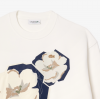 LACOSTE Women's Cotton Oversized Printed Fleece Sweatshirt SF4125 00 70V Blanc