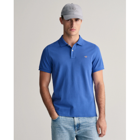 Gant Men's Cotton Regular Fit Shield Piqué Polo Shirt 2210 407 Rich Blue