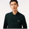 LACOSTE Ανδρική Βαμβακερή Original Μακρυμάνικη Polo Μπλούζα Piqué L.13.12 00 YZP Πράσινο Σκούρο