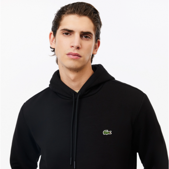 LACOSTE Men's Fleece Hoodie Sweatshirt SH9623 00 031 Black