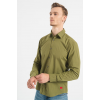 HUGO BOSS Men's Stretch Cotton Poplin Slim Fit Shirt Ermo 50500216 386 Open Green