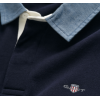 GANT Ανδρικό Βαμβακερό Polo Chambray Heavy Rugger Κανονική Γραμμή 2004082 433 Σκούρο Μπλε