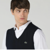 LACOSTE Men's V-Neck Wool Jersey Vest AH2998 00 166 Navy Blue