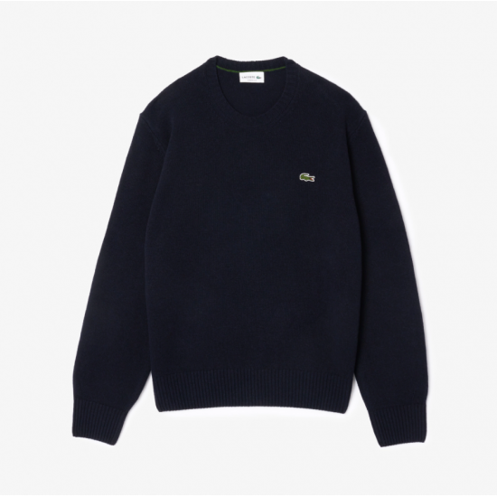 LACOSTE Men's Regular Fit Wool Sweater AH2916 00 166 Navy Blue