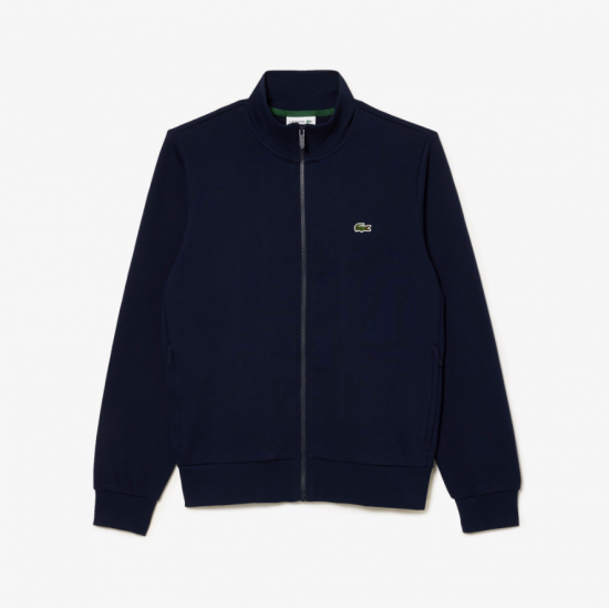 LACOSTE Men's Cotton Regular Fit Brushed Fleece Zip-Up Sweatshirt SH9622 00 166 Dark Blue